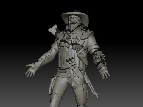 Hell Sheriff High Poly for 3d Print 3D Print Model