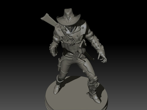 Hell Sheriff High Poly for 3d Print 3D Print Model