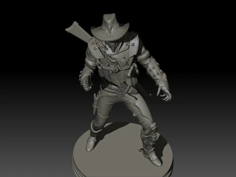 Hell Sheriff High Poly for 3d Print 3D Print Model