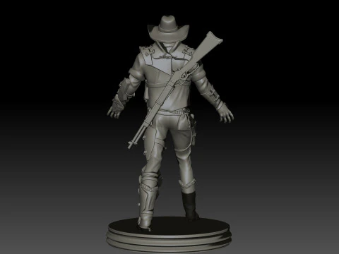 Hell Sheriff High Poly for 3d Print 3D Print Model