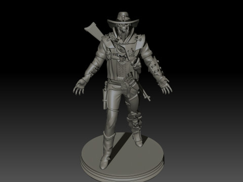 Hell Sheriff High Poly for 3d Print 3D Print Model