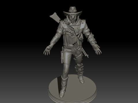 Hell Sheriff High Poly for 3d Print 3D Print Model