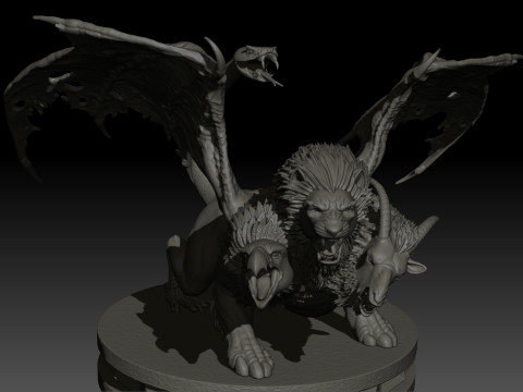 Chimera High Poly for 3d Print Modelo de impresión 3D