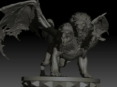 Chimera High Poly for 3d Print 3D Print Model
