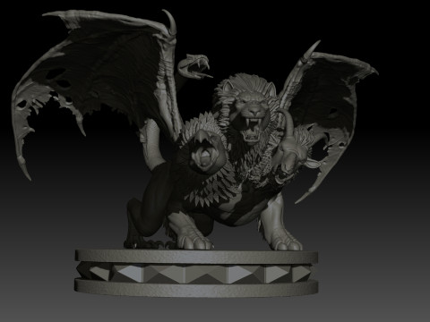 Chimera High Poly for 3d Print 3D Print Model
