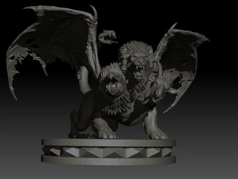 Chimera High Poly for 3d Print 3D Print Model