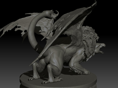 Chimera High Poly for 3d Print 3D Print Model