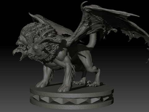 Chimera High Poly for 3d Print 3D Print Model