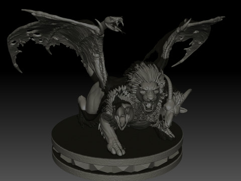 Chimera High Poly for 3d Print 3D Print Model