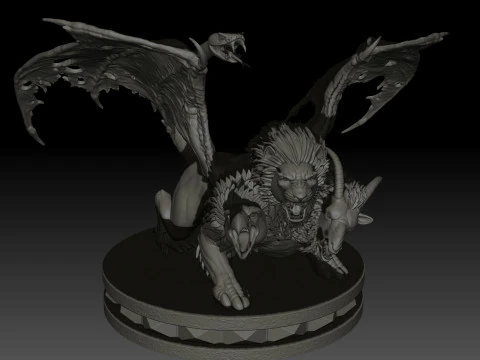 Chimera High Poly for 3d Print 3D Print Model