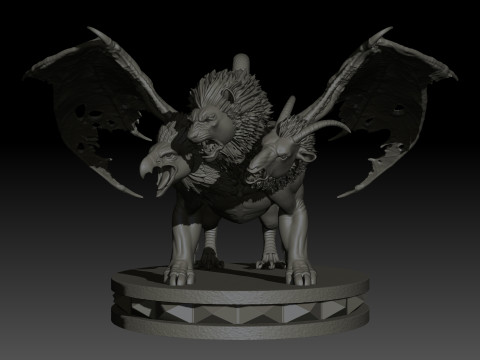 Chimera High Poly for 3d Print 3D Print Model