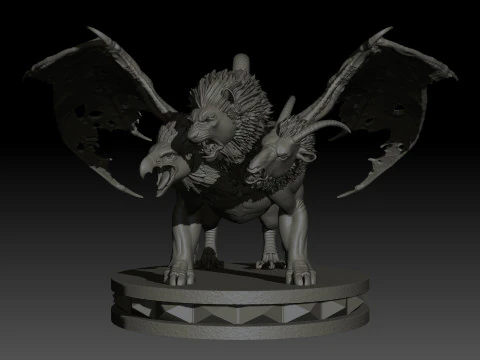 Chimera High Poly for 3d Print 3D Print Model