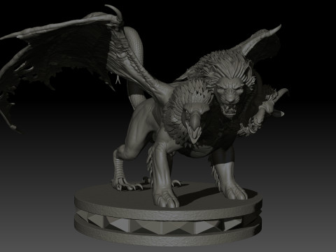 Chimera High Poly for 3d Print 3D Print Model
