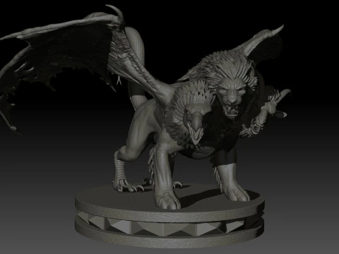 Chimera High Poly for 3d Print 3D Print Model