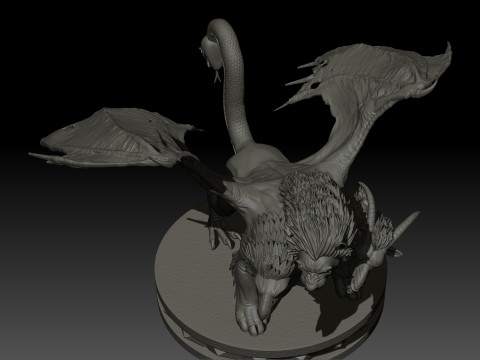 Chimera High Poly for 3d Print 3D Print Model