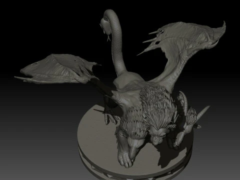 Chimera High Poly for 3d Print 3D Print Model