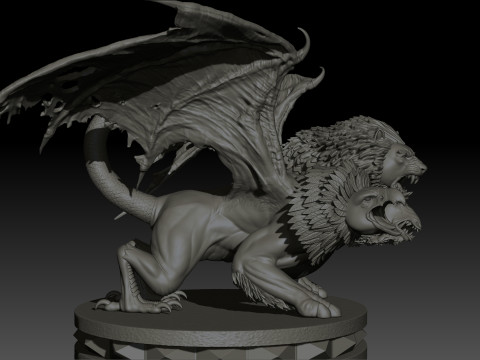 Chimera High Poly for 3d Print 3D Print Model