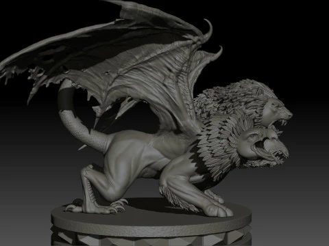 Chimera High Poly for 3d Print 3D Print Model
