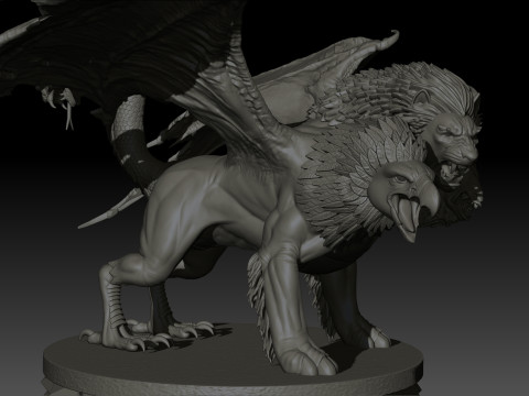 Chimera High Poly for 3d Print 3D Print Model