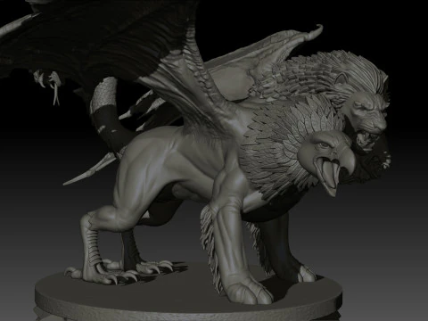 Chimera High Poly for 3d Print 3D Print Model