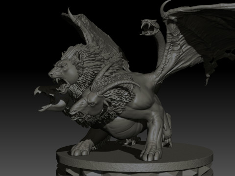 Chimera High Poly for 3d Print 3D Print Model