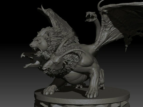 Chimera High Poly for 3d Print 3D Print Model