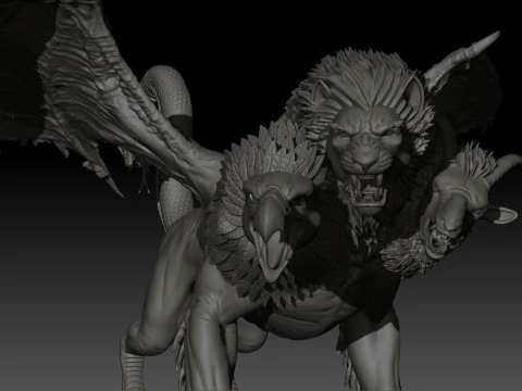 Chimera High Poly for 3d Print 3D Print Model