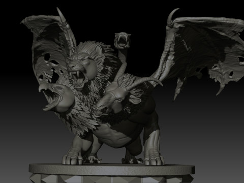 Chimera High Poly for 3d Print 3D Print Model