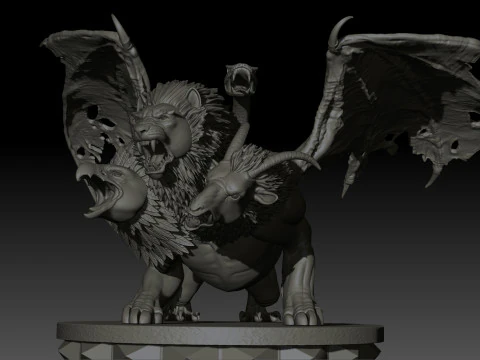 Chimera High Poly for 3d Print 3D Print Model
