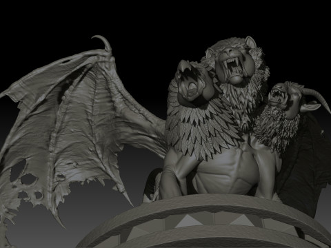 Chimera High Poly for 3d Print 3D Print Model