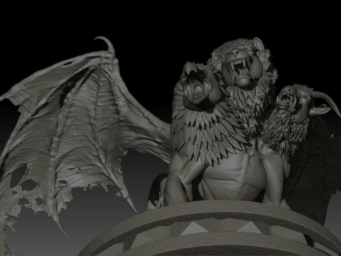 Chimera High Poly for 3d Print 3D Print Model