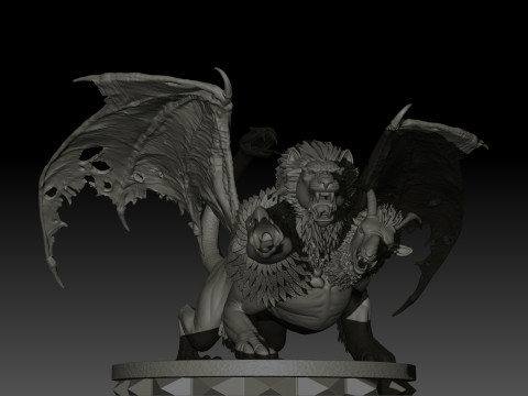 Chimera High Poly for 3d Print 3D Print Model