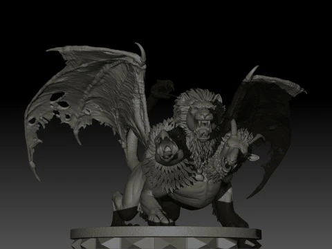 Chimera High Poly for 3d Print 3D Print Model