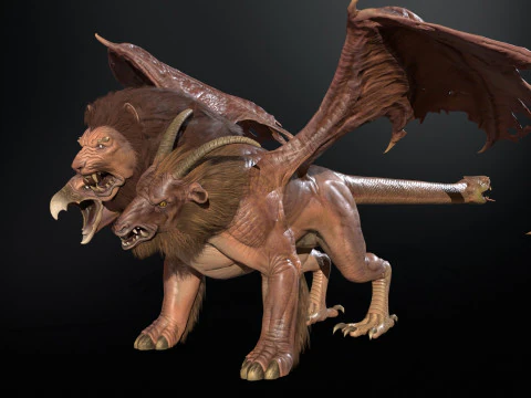Chimera High Poly for 3d Print 3D Print Model