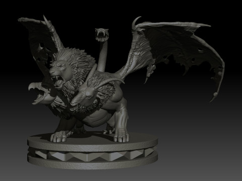 Chimera High Poly for 3d Print 3D Print Model