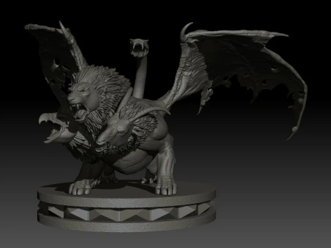 Chimera High Poly for 3d Print 3D Print Model