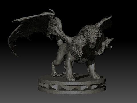 Chimera High Poly for 3d Print 3D Print Model