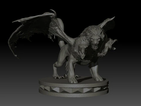 Chimera High Poly for 3d Print 3D Print Model