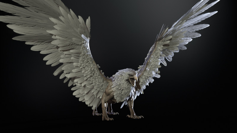 Griffon 3D Модель .c4d .max .obj .3ds .fbx .stl .blend 
