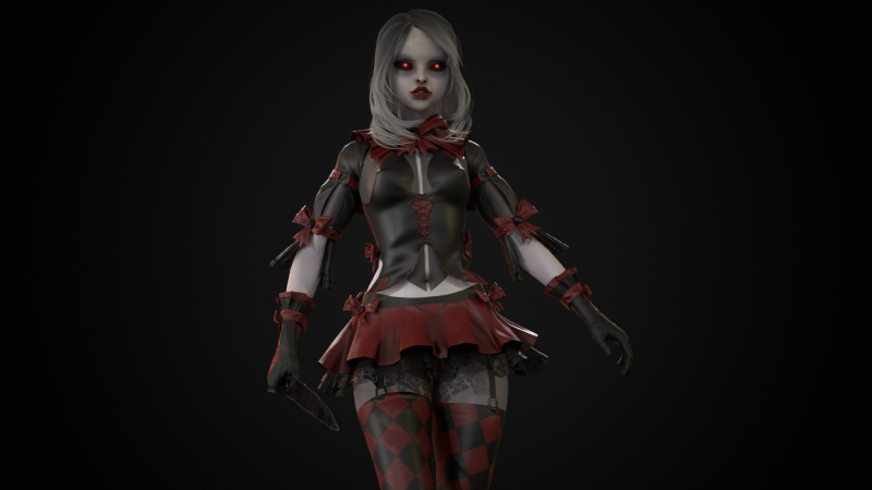 Scary Little Girl 3D Model .c4d .max .obj .3ds .fbx .stl .blend 