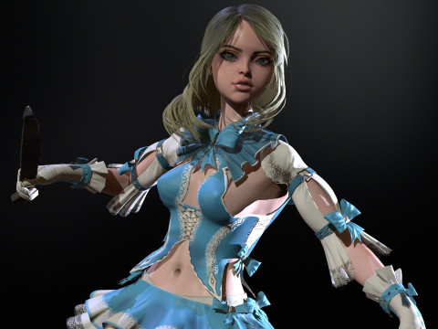Scary Little Girl 3D Model