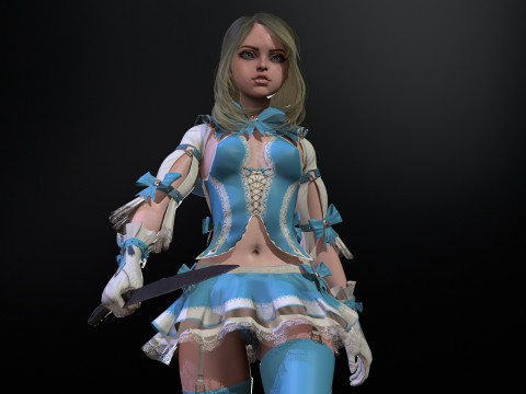 Scary Little Girl 3D Model