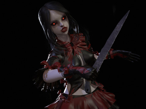 Scary Little Girl 3D Model