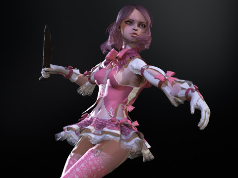 Scary Little Girl 3D Model