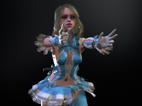 Scary Little Girl 3D Model