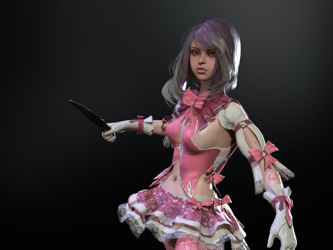 Scary Little Girl 3D Model