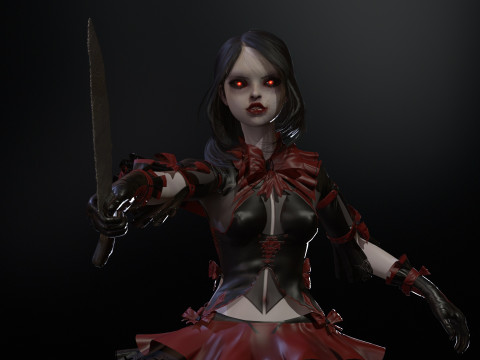 Scary Little Girl 3D Model