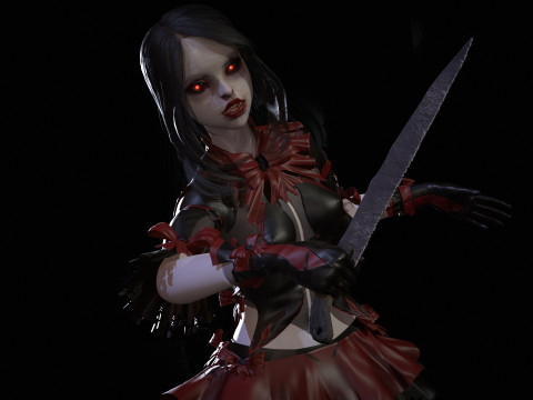 Scary Little Girl 3D Model