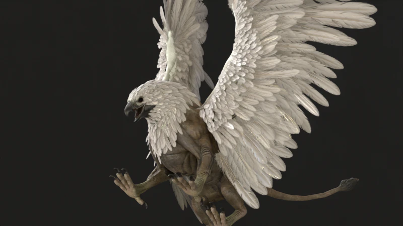 Griffon High Poly for 3d Print 3D Print Model .c4d .max .obj .3ds .fbx .stl .blend 