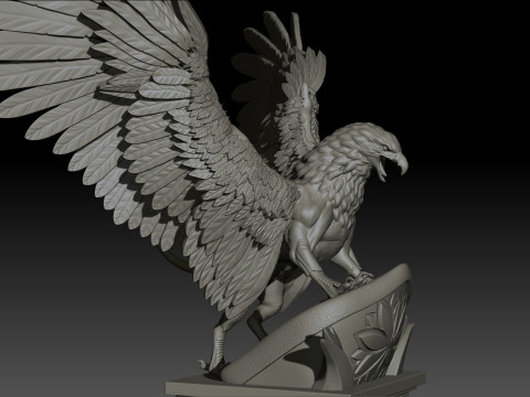 Griffon High Poly for 3d Print Modello di stampa 3D